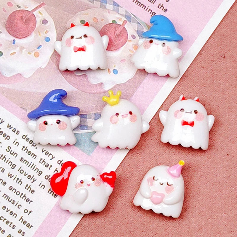 20 Pcs Cute Bright Surface Interesting Cartoon Halloween Ghost Series Resin Scrapbook Diy Jewelry Wedding Hairpin Accessories