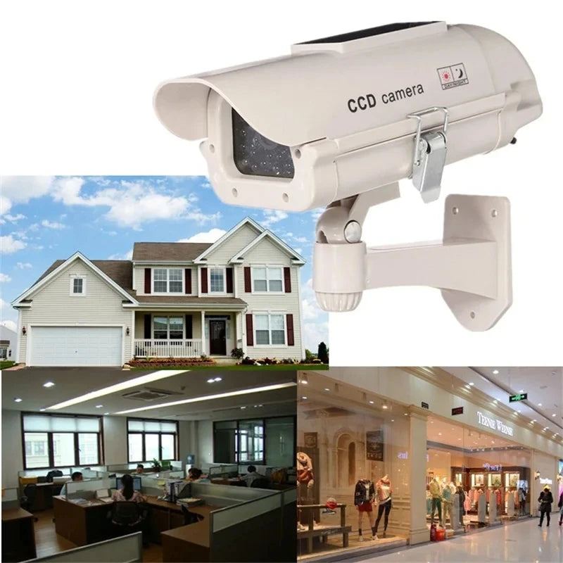 Solar Powered Waterproof Fake Camera Red Flashing Leds Home Office Surveillance System Scare Theft Dummy CCD Security Camera