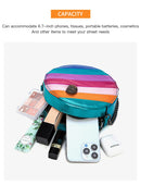 2024 Trendy Women's Chain Shoulder Crossbody Bag with Rainbow Eagle Head Detail and Small Round Purse