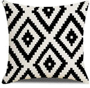 Black Geometric Linen Cushion Cover, Home Decor, Living Room Sofa Pillow Cover Decor, Suitable for Bedroom Car 40x40 60x60 50x50