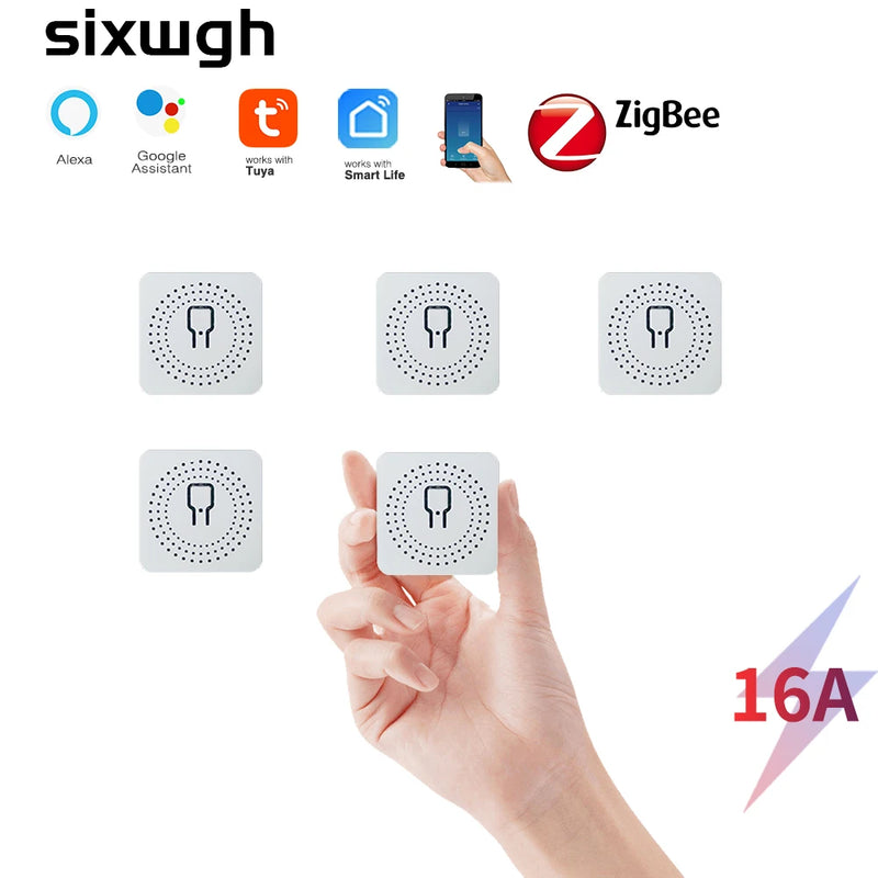 SIXWGH Tuya Zigbee Smart Home Automation Switch Breaker Work With Smart Gateway Smartlife App Control support Google Home Alexa