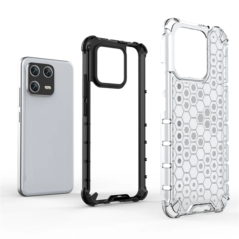 Honeycomb Shockproof For Xiaomi 13 Case Armor Phone Capa For Xiaomi 13 Pro Cover Translucent TPU PC Protector For Xiaomi 13 Case