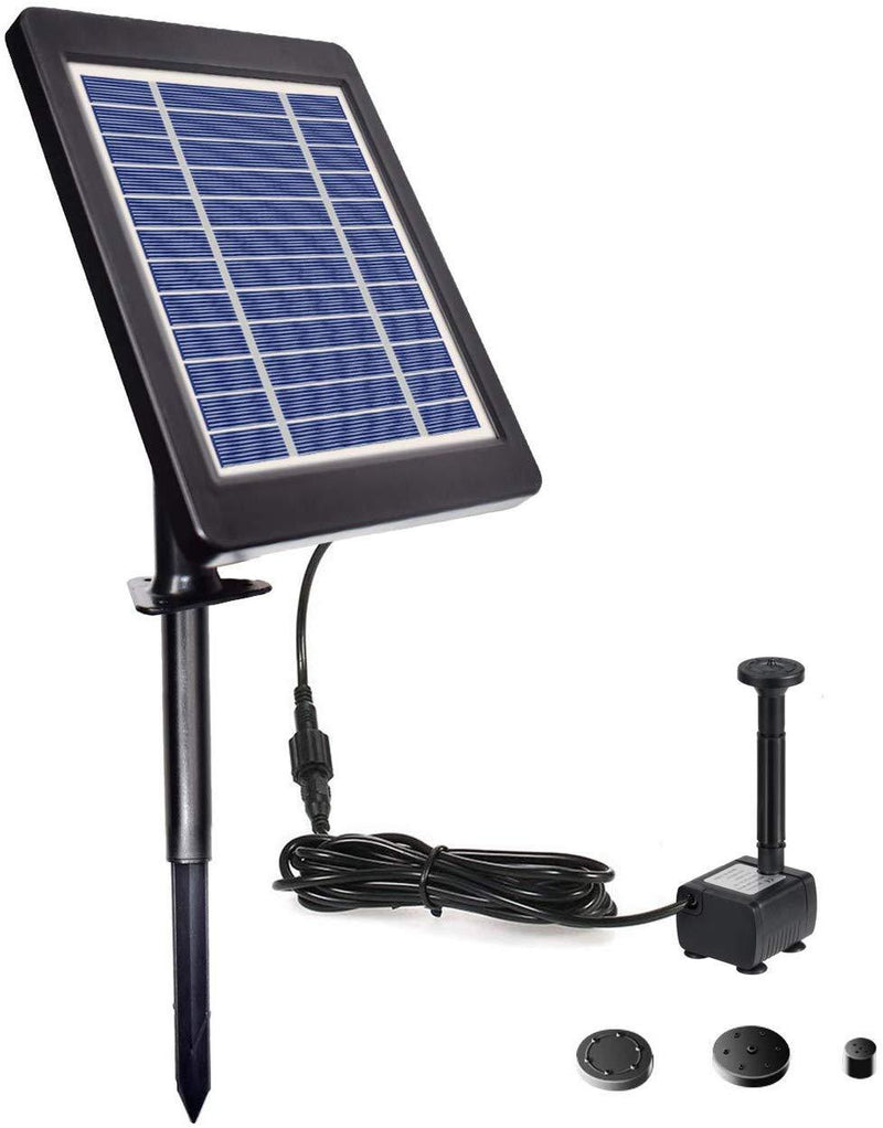 Solar Panel Powered Water Fountain Pool Pond Garden Water Sprinkler Sprayer with Water Pump &amp; 3 Spray Heads