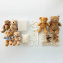 Baby Photography Knitted Clothing Cute Bear Dolls Baby Tassel Pillow Blanket Photo Props Newborn Photo Jumpsuit + Hat Costume