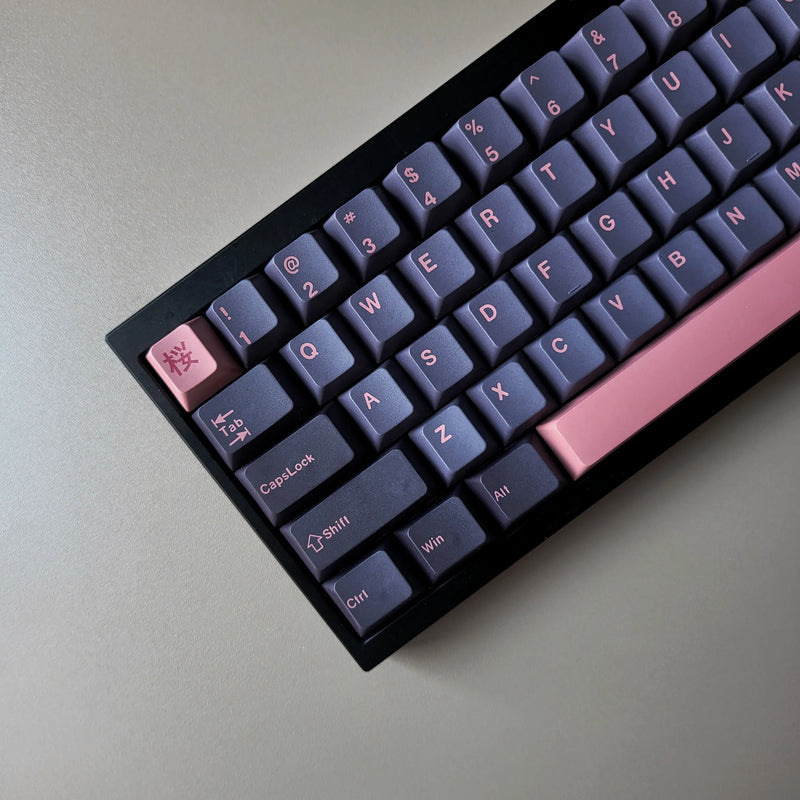 Night Sakura Pbt Keycaps Cherry Profile Japanese Korean Russian German Spanish Arabic French Big Set Key Caps For Mx Switches