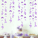 11Ft Lavender Purple White Paper Love Heart Garlands Wall Hanging Banner Decorations For Wedding Sweet Birthday Bridal Shower