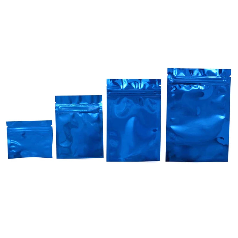 100 Pcs Colorful Top Feed Foil Zip Lock Bags Food Pouch,Mylar Aluminum Foil Bags,Tea Pouches,Food Storge Bag