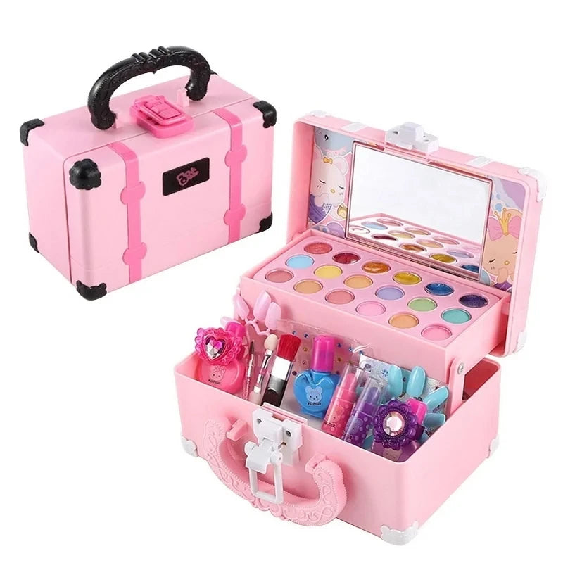 Kids Makeup Kit Girls Real Makeup Kit Safe Non Toxic Princess Play Makeup Set Pretend Play Make Up Children Toys Gifts