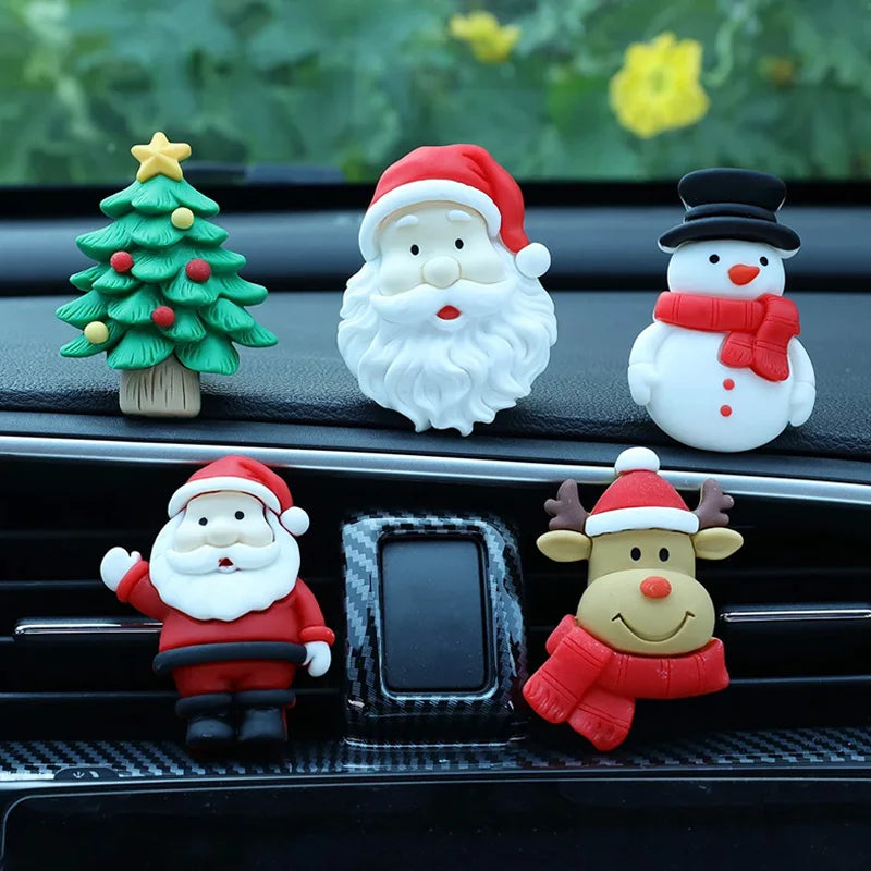 Christmas Car Air Freshener Clip Christmas Tree Santa Air Car Perfume Clip Air Vent Clip Auto Christmas Decoration Car Accessory