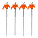 10/2pcs Metal Tent Spikes Camping Pegs Drill in Ground Anchors Heavy Duty Spiral Screw with Hex Socket Stakes Camping Stakes