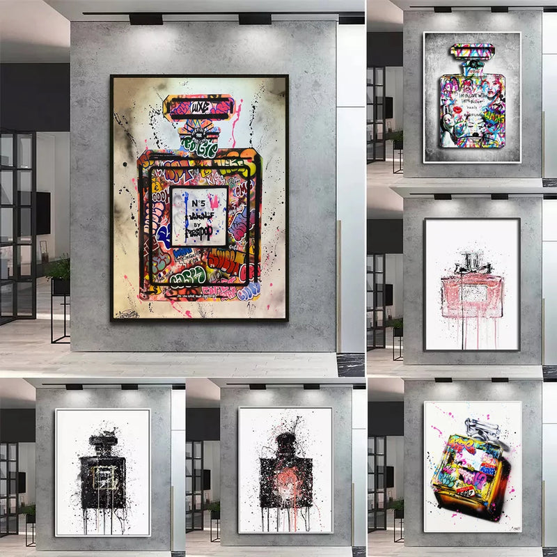 Perfume Bottle Graffiti Art Beauty Salon Decoration Painting Printing Canvas Painting Poster Interior Wall Nordic Home Pictures