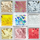 12PCS Glitter Sequin Party Backdrop Wall Hexagon Shimmering Background Panels Wedding Birthday Christmas Event Decorations