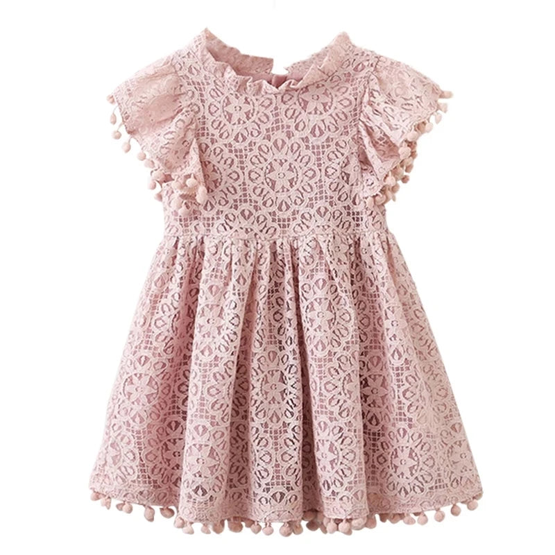 Girls Lace Flower Dress Summer Ball Gown Brithday Dresses Infant Baby Kids Cotton Princess Party Dress Children Clothing