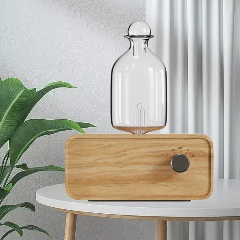 Aromatherapy Diffuser Professional Wood and Glass Essential Oil Diffuser Nebulizer Nebulizing 2600mAh Scent Machine Waterless