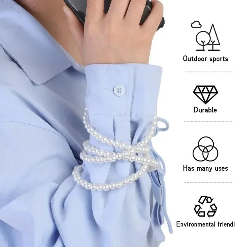 Portable Mobile Phone Lanyard Crossbody Necklace Chain Pearl Strap Anti-lost Sling for IPhone 15 14 13 Pro Max Samsung Flip 4 5