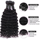 Deep Wave Brazilian Hair Weave Bundles 3 4PCS Natural Color 100% Human Hair Curly Weaving Remy Hair Extension 10-40 Inch