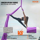 SucceBuy 8.7/11 Yards Aerial Yoga Hammock &Swing Yoga Starter Kit Aerial Silk Fabric Yoga Strap Accessory for All Levels Fitness