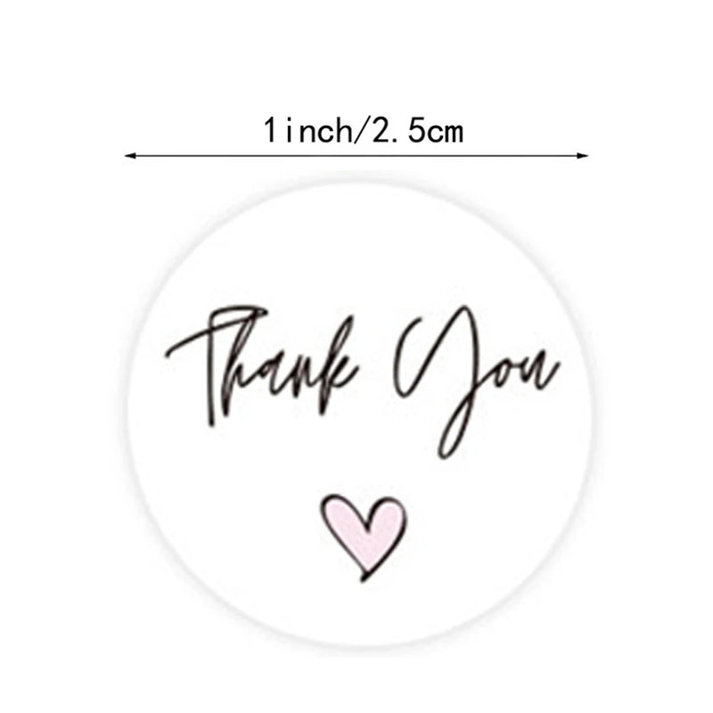 Thank You Stickers Roll |1 inch | Waterproof | 500 Labels for Small Business Stickers| 4  Designs