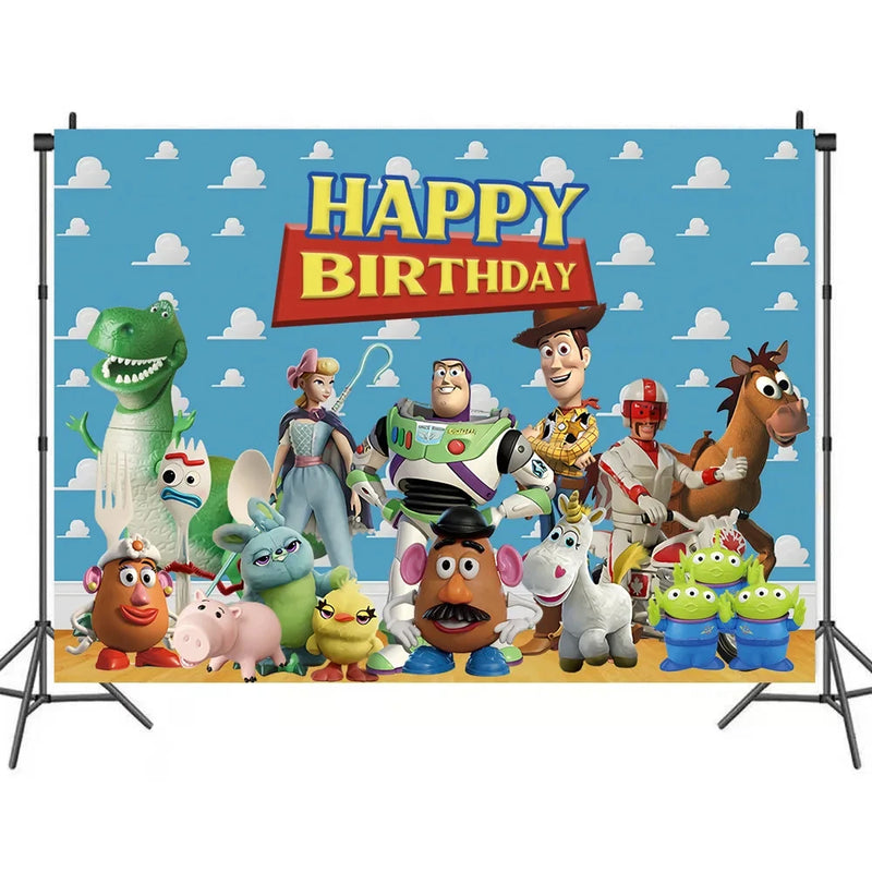 Toy Story Birthday Party Supplies  Cowboy Buzz Lightyear Balloons Snap Bracelet Paper Plate Cup Banner Birthday Gift Surprise