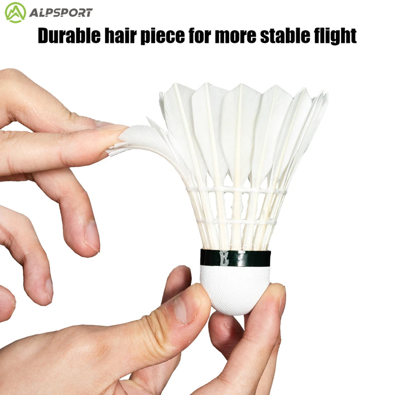 ALP SSS-04 12PCS/1 tube White duck feather Badminton Designed for sports training. Recreational training