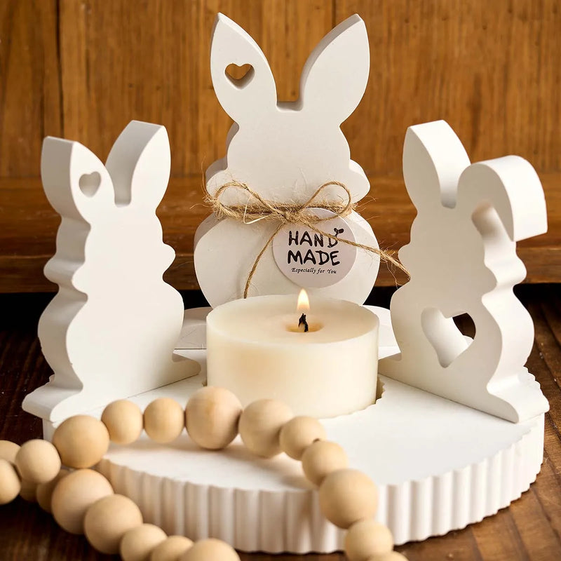 Love Rabit Silicone Candle Mold DIY Easter Heart Bunny Ornament Craft Gift Making Molds Soap Plaster Resin Home Decor Tools