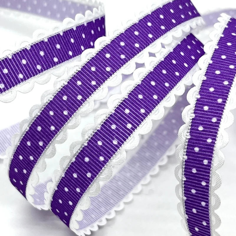 2cm 5Yards Dots Printed Embossed Ribbon For Handwork DIY Craft Bows Scrapbook Easter Wedding Christmas Deco Gift Floral Packing