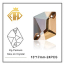 Gold Shadow Sew-on Rhinestone Needlework Champagne Multi-shape High Quality Crystal Glass For Garment Wedding Dress Decoration