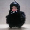 Sleeping Baby Keychain Cute Soft Fluffy Plush Doll Key Ring Women Girl Bags Pendant Backpack Accessories Gifts