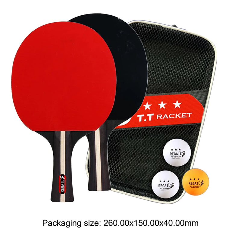 Ping Pong Racket 2 Rackets & 3 Balls Table Tennis Paddles Professional Ping Pong Paddle with Bag for Beginners Training Game