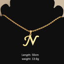 Initial Necklace for Men Women Boys Girls, 18K Gold Plated 26 Letters Pendant Necklace, Personalized Jewelry Father's Day Gifts