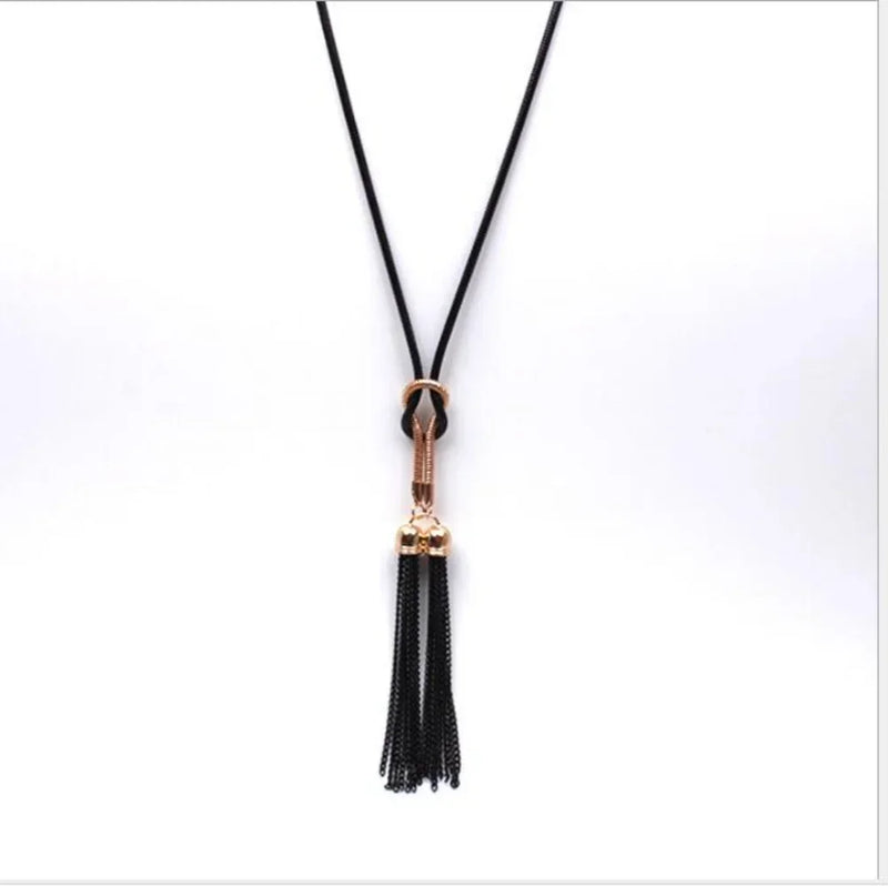 New Korean Version Simple Fashionable Versatile Tassel Long Necklace for Women's Sweater Chain Accessories Creative Gifts