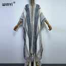 WINYI woman Winter Knitted cardigan coat Loose Christmas Fashion hipster party dress Thick Warm free size Female cloke overcoat