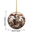 2024 Nativity Scene Hanging Ornaments Christmas Decoration Wall Hanging Jesus Angel Easter Christ Room Home Decorations