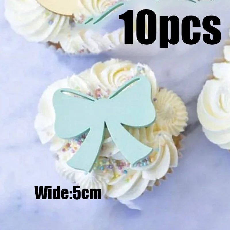 10Pcs Happy Easter Bunny Egg Cake Toppers Acrylic Gold Silver Rabbit Shaped Cupcake Toppers for Easter Party Dessert Decorations