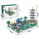 5186PCS Chinese Architecture Micro Building "Hangzhou West Lake "DIY Diamond Bricks with Ligh Toy for Kids Adult Gift