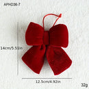 Big Velvet Red Bow for Christmas Tree Decoration Valentine's Day Wedding Fences Stairs Fireplaces Festival Christmas Deco