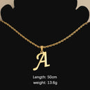 Initial Necklace for Men Women Boys Girls, 18K Gold Plated 26 Letters Pendant Necklace, Personalized Jewelry Father's Day Gifts