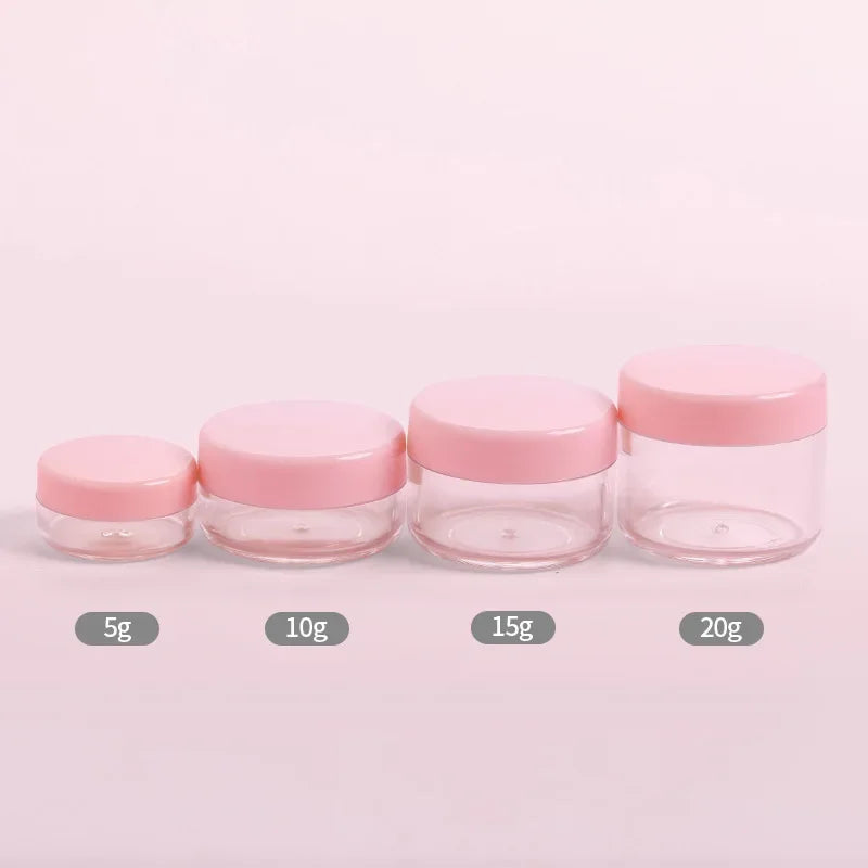 5-20g Make Up Jar Cosmetic Sample Empty Container Small Refillable Bottles Plastic Round Lid Eyeshadow Cream Travel Pot