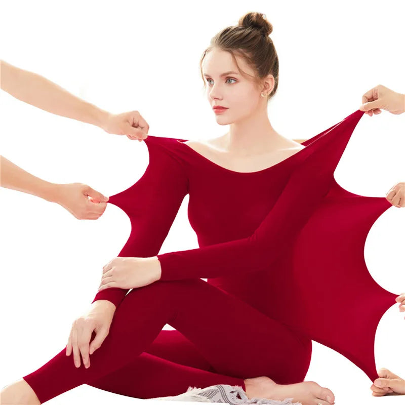 Winter 37 ° C Constant Temperature Warm Underwear Set Autumn Clothing Long John Women's Traceless Underlay Set