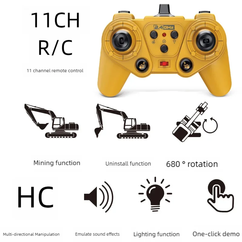 RC Car Children Toys Remote Control Alloy Car Toys For Boys Radio Control Excavator Dump Truck Bulldozer Electric Car Kids Gifts