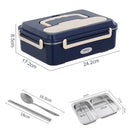 Car Home Dual Use Stainless Steel Electric Lunch Box Food Heater 12V 24V 110V 220V Workplace Picnic Heated Food Warmer Container