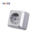 WESA Silvery Wall Surface Button Light Switch EU Spray Paint Plastic Outdoor 1 Gang 1 Way Wall Exterior Rocker On / Off  Switch
