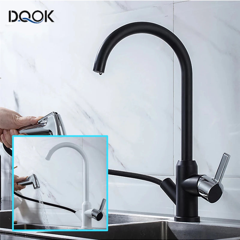 Kitchen Faucets 304 stainless steel Pull Out Kitchen Sink Water Tap Deck Mounted Mixer Stream Sprayer Head Hot Cold Taps