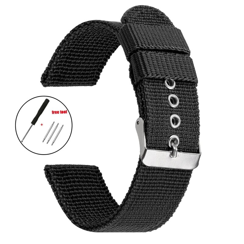 16mm 18mm 20mm 22mm 24mm Nylon Woven Strap for Omega for Seiko Wristband Military Sport Watch Band Canvas Belt Men's Accessories
