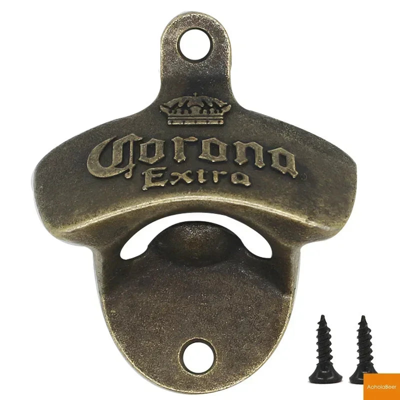 Retro Bar Wall Decorative Bottle Opener Wall Mounted Hanging Openers Tools Alloy Electroplating Process Bar Cafe Wall Decoration