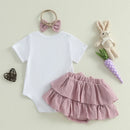 Toddler Girls Spring Floral Print Dress with Matching Bow Headband and Ruffled Hemline - Easter Sunday Outfit for Baby Girls