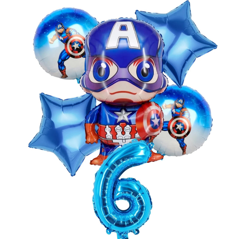 Cartoon Captain America Theme Disposable Tableware Set Birthday Party Dress up Balloon Decoration Baby Shower Background Cloak