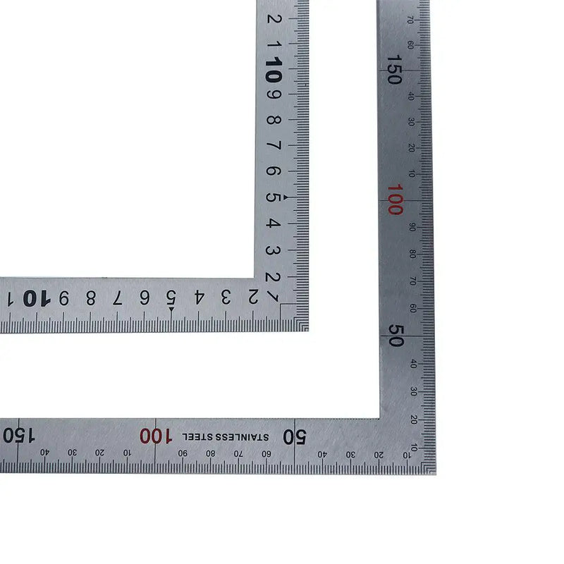 Stainless Steel L Shape Ruler Double Sided Ruler Measuring Tool Metal Straight 90 Degree Angle Ruler for Office School Supplies