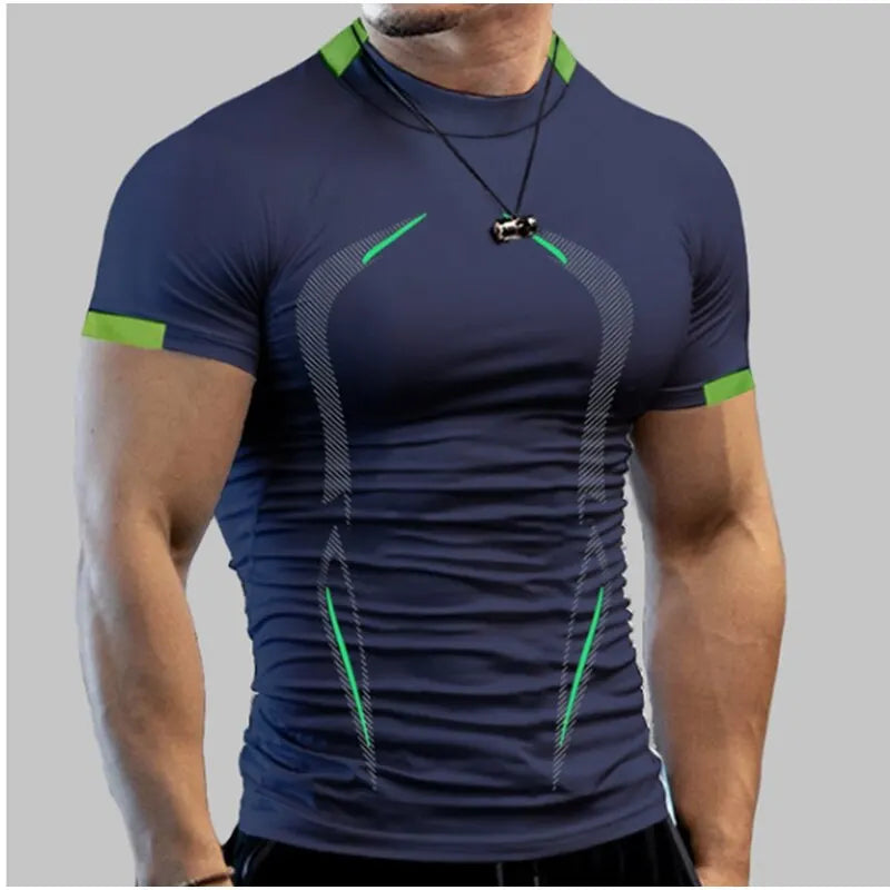 Men New Compression Shirt Men Fitness Gym Super Hero Sport Running T-Shirt Fitness Training Breathable Quick Dry Short Sleeve
