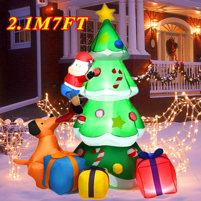 Christmas Inflatable Decoration Toy Built-in LED Lights Inflatable Model Ornament Xmas Party New Year Garden Indoor Outdoor Deco